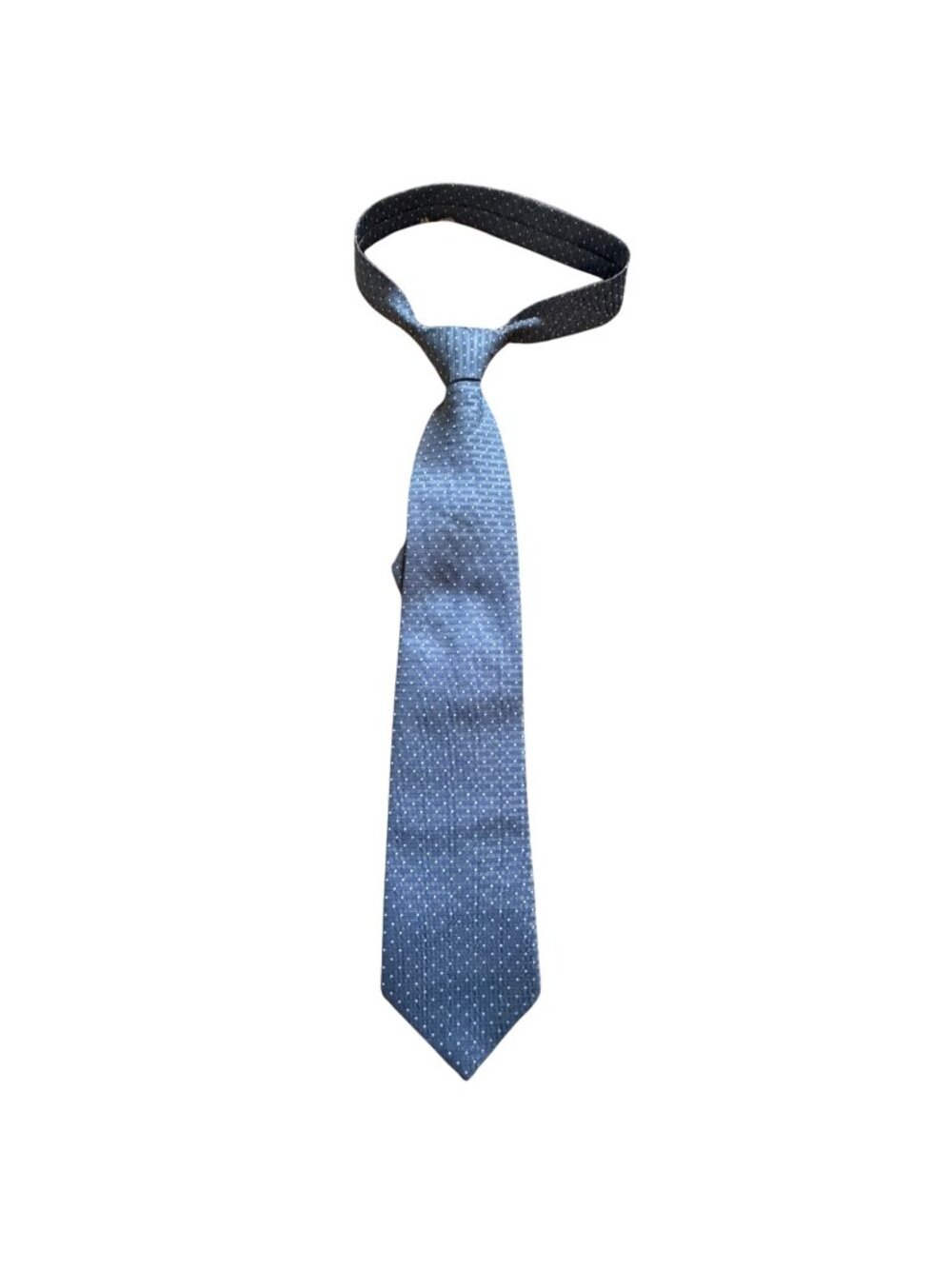 Eterno Italy Mens Textured Polka Dot Tie-Dusty Blue-One Size-GUC